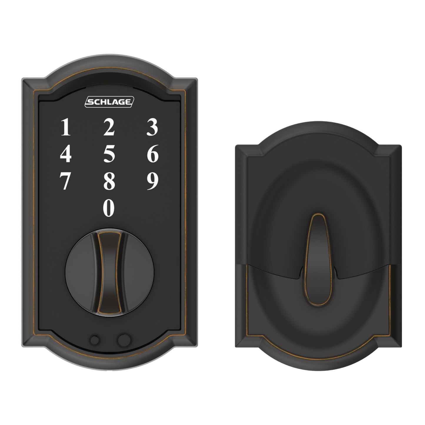 SCHLAGE BE375 CEN 622 Touch Keyless Touchscreen Electronic Deadbolt Lock, Matte Black