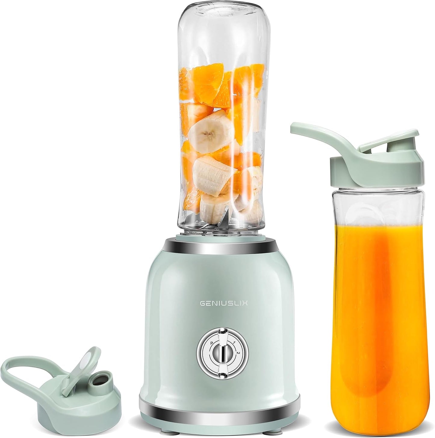 Personal Blender for Smoothies & Shakes, Portable Mini Blender with 2 Travel Bottles 20 oz, 6 Stainless Steel Blades