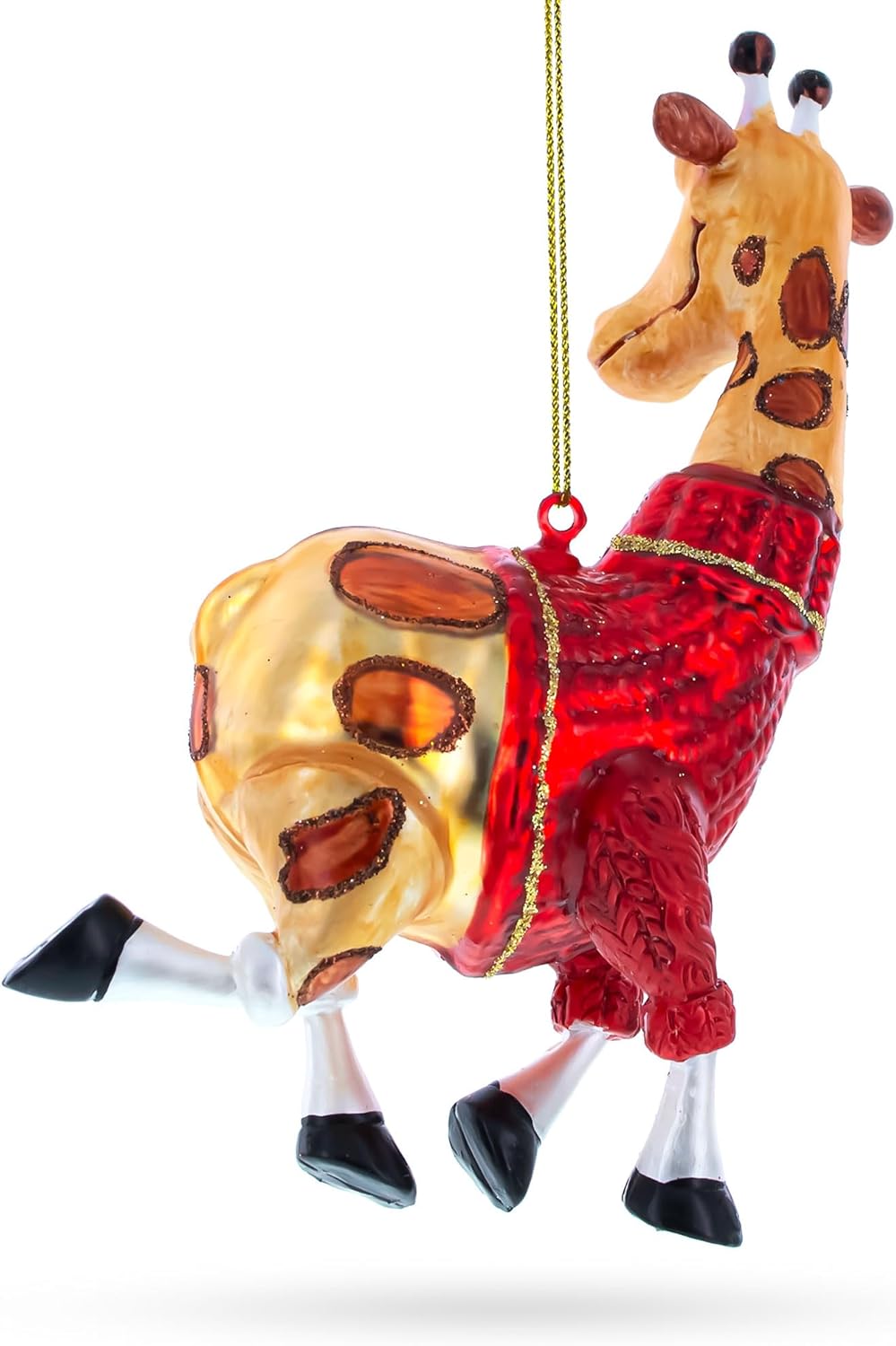 Stylish Giraffe Blown Glass Christmas Ornament