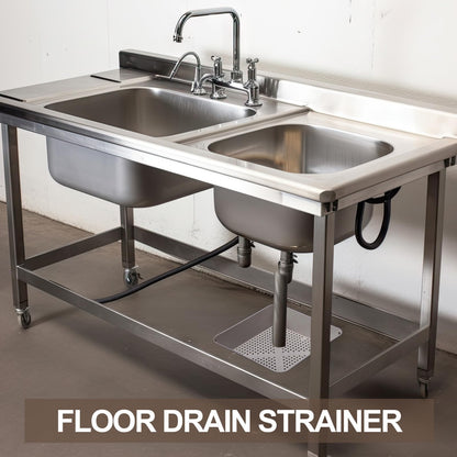 Tuanse 2 Pcs 8.5 x 8.5 x 2.5 Inch Floor Sink Drain Covers Commercial Plastic Floor Drain Strainer Plastic Drains Screen Basket Suitable for Commercial Kitchen Restaurant Diner Cafe