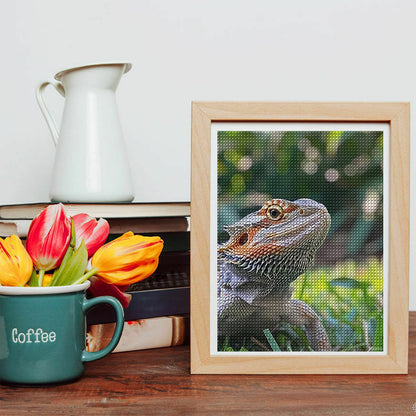 YEEIFFD Iguana Bearded Dragon Lizard Cute Diamond Painting Kits for Adults Personalized Art Craft Kits for Home Wall Decor 12x16 Inch