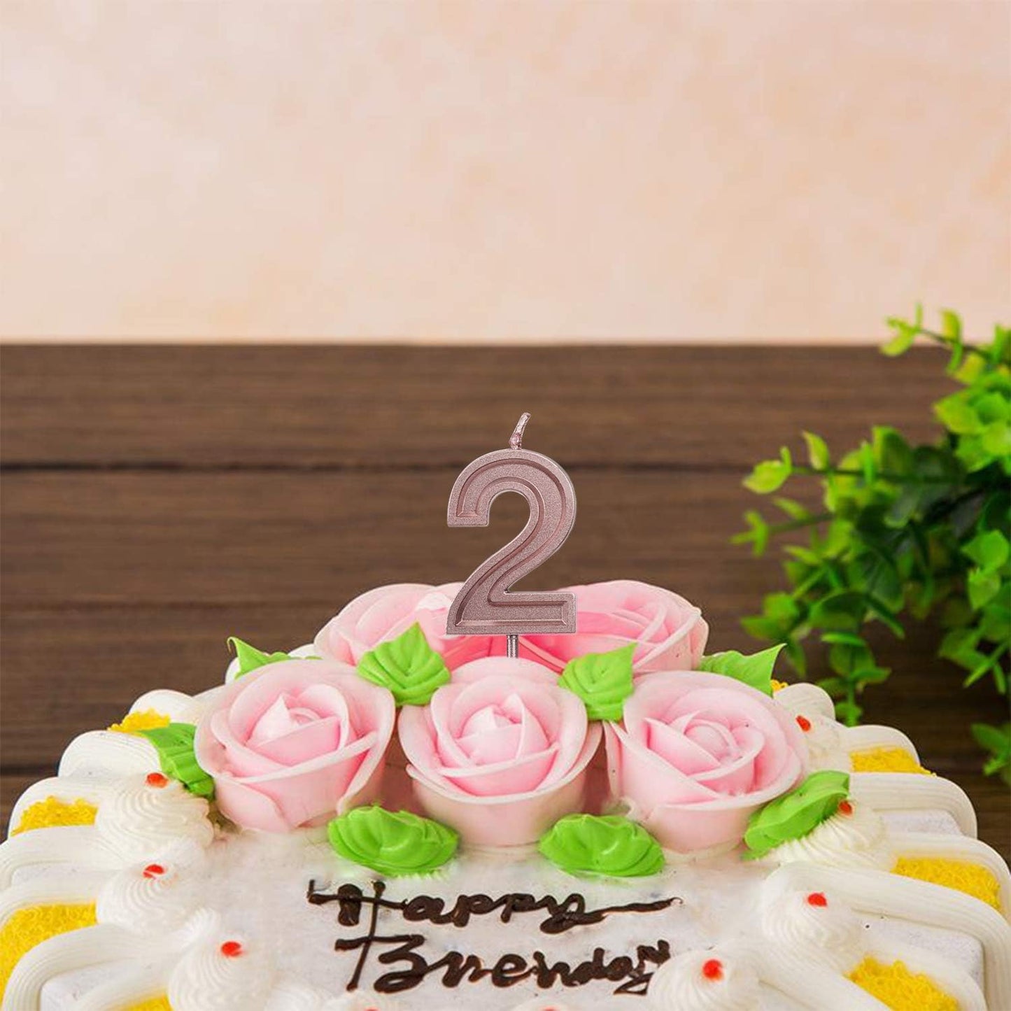 Luter Happy Birthday Cake Candles Number 6, Rose Gold Glitter Birthday Candle Cake Topper Decoration for Kids Adults