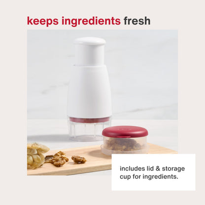 Zyliss Zick Zick Classic Food Chopper - Manual Food Chopper - Onion, Tomato & Vegetable Cutter - Stainless Steel & Dishwasher Safe Food Dicer - White, 9"- Zick Zick 2.0