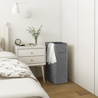 Chrislley 45L Slim Laundry Hamper, Narrow Laundry Basket with Handle, Foldable Dirty Clothes Portable Skinny Hamper