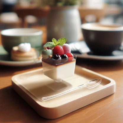 2 oz. Stemmed 20-Count Party Essentials Mini Disposable Plastic Small Portion Ice Cream/Dessert/Yogurt/Parfait Sample