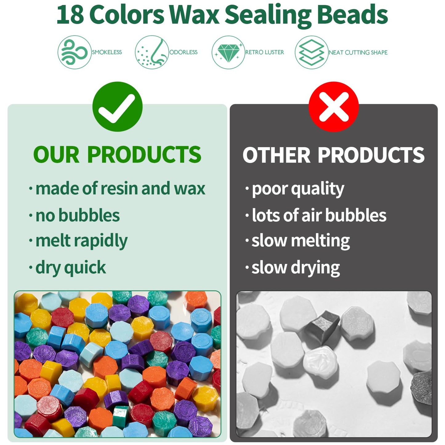 Yauhar 917Pcs Letter Sealing Kit Contains 18 Colors Wax Seal Beads, 10Pcs Stamps with Handle, Wax Spoon and Candle for Christmas Gift Wrapping & Envelope Sealing, Wedding Invitation