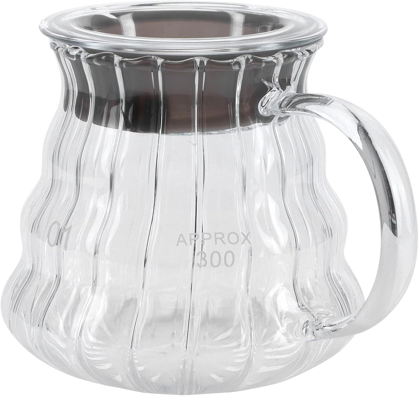 Fdit High Borosilicate Glass Coffee Pot, Exquisite Kettle with Rubber Cover, Coffee Maker for Home, Hotel, Office (1#)