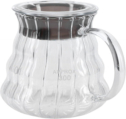 Fdit High Borosilicate Glass Coffee Pot, Exquisite Kettle with Rubber Cover, Coffee Maker for Home, Hotel, Office (1#)
