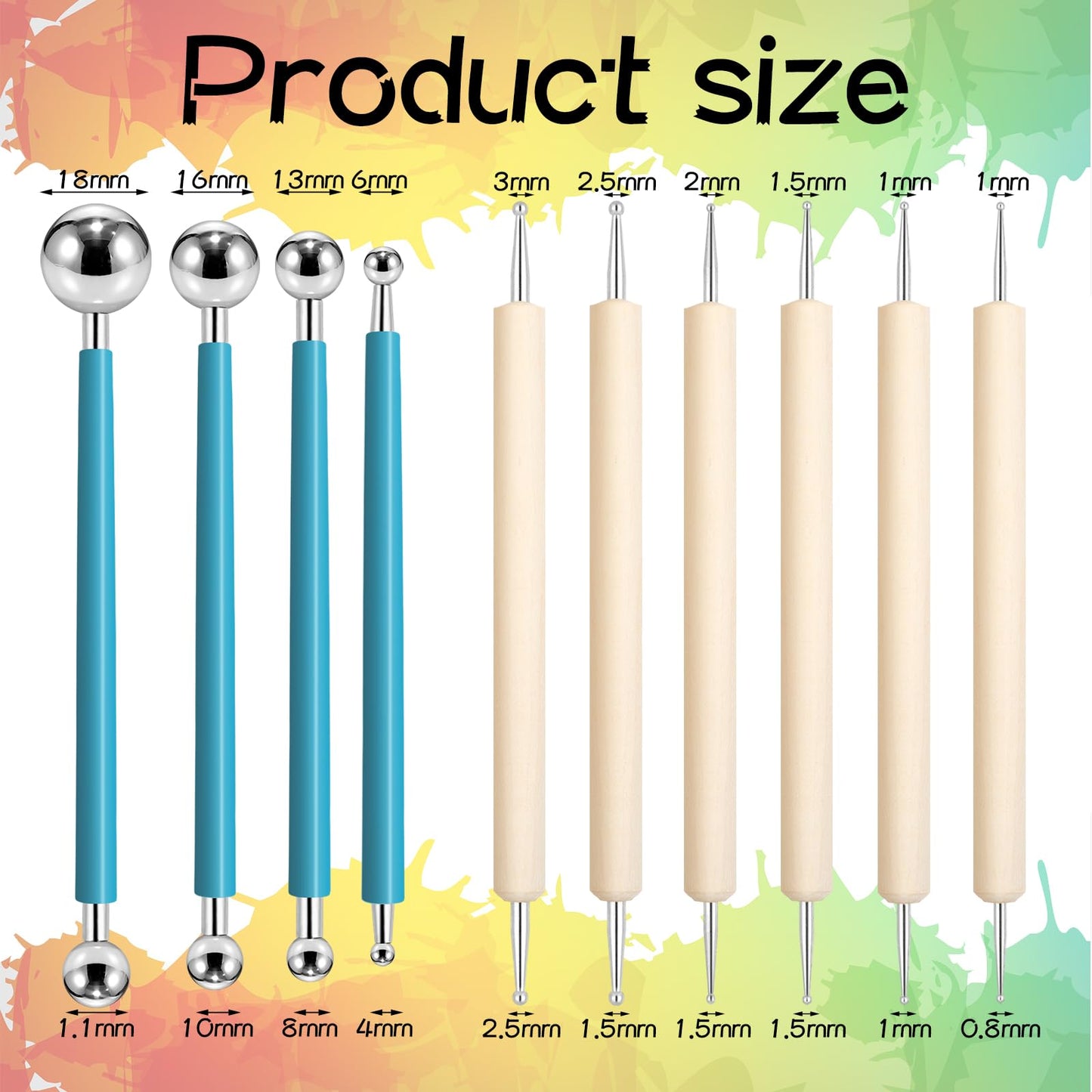 Lanties 20 Pcs Dotting Tools for Painting Flower Petal 20 Shapes Dotting Pens Mandala Dot for Canvas Embossing Tools