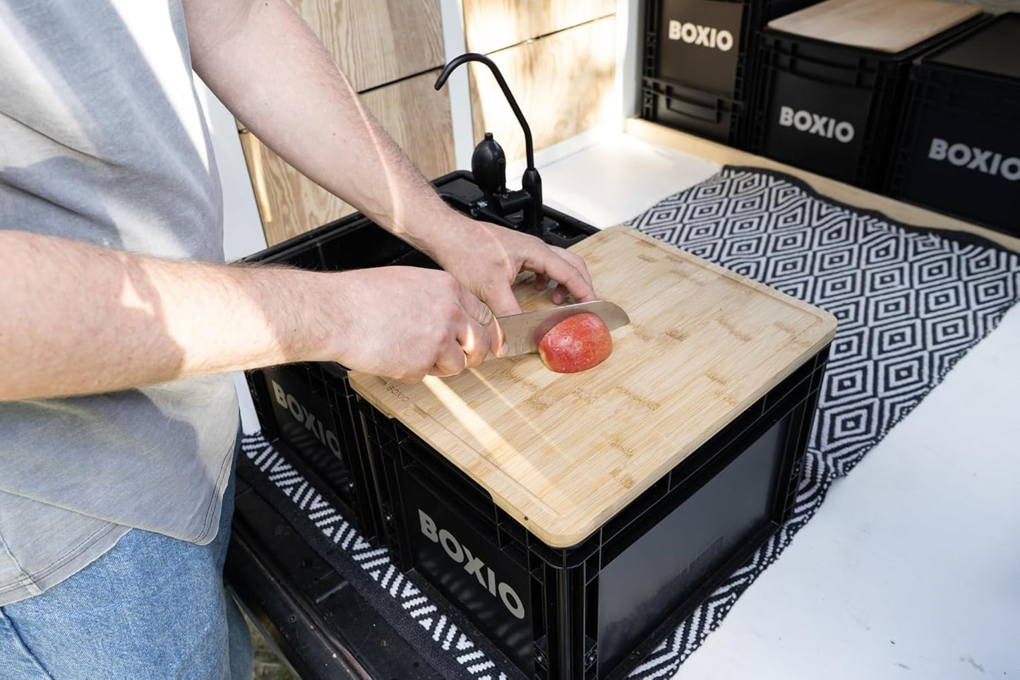 15.75" 11.81" BOXIO - CuttingBoard: Premium Bamboo Wood Cutting Board for Camping & Kitchen - x - Ideal chopping board
