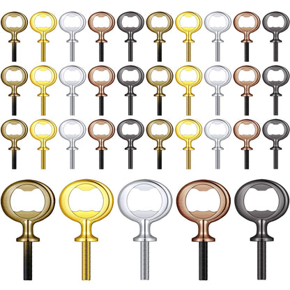 Patelai 30 Pieces Metal Bottle Opener Kit Blank Stainless Steel Bottle Opener Inserts Hardware for Wedding Wine Party DIY Project Craft Wood Turning