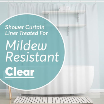 BigFoot Clear Shower Curtain Liner - Odorless Waterproof PEVA | 72x72 Washable with Magnets