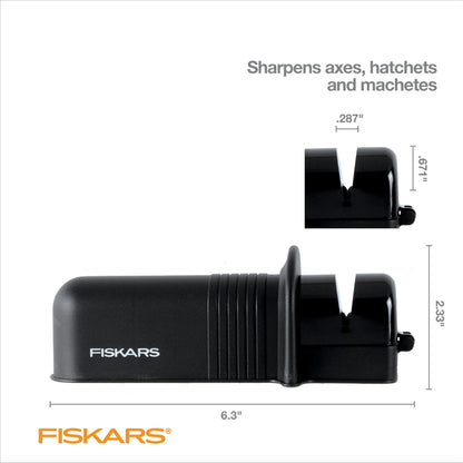 Fiskars Axe and Knife Blade Sharpener - Outdoor and Backyard Tools - Black