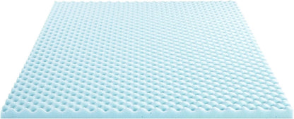 Best Price Mattress 2 Inch Egg Crate Memory Foam, Cooling Gel Infusion Twin Mattress Topper, Blue