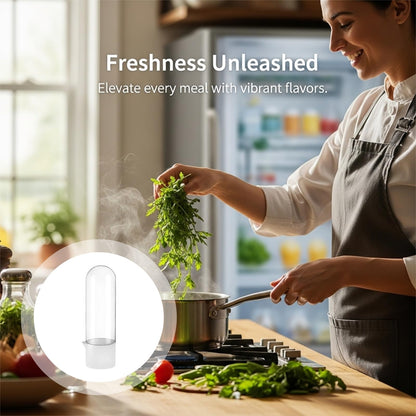 NIMBLOOM 3 Pcs Herb Keeper for Refrigerator, Large Fresh Herb Keeper with Independent Water Refill Port, 10.2 in Tall Herb Saver Container