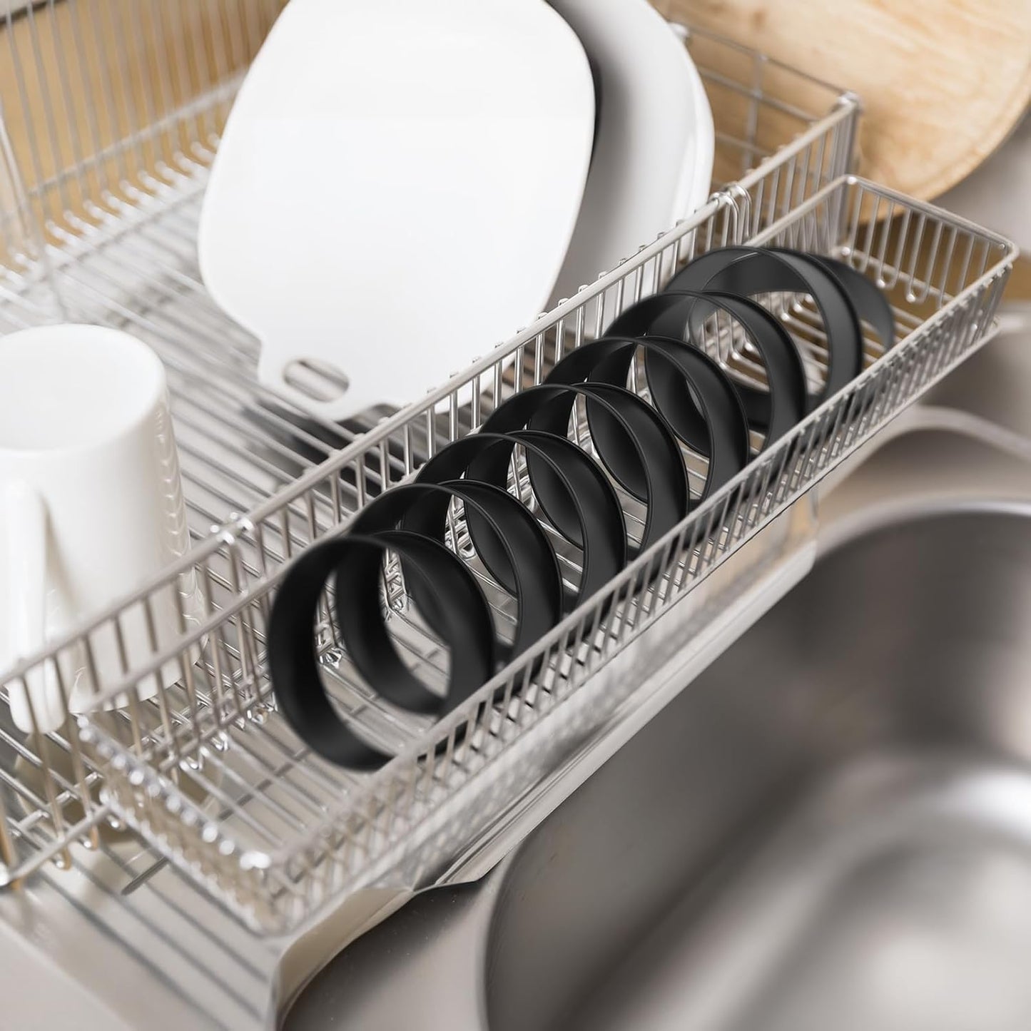 8PCS Nonstick English Muffin Rings, 4 Inch Stainless Steel Baking Rings with Silicone Brush