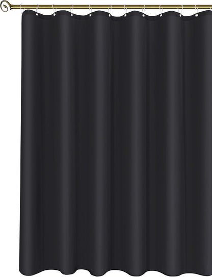 Biscaynebay Fabric Narrow Shower Stall Curtain Liners - 40" x 72", Black Water Resistant Bathroom Curtains