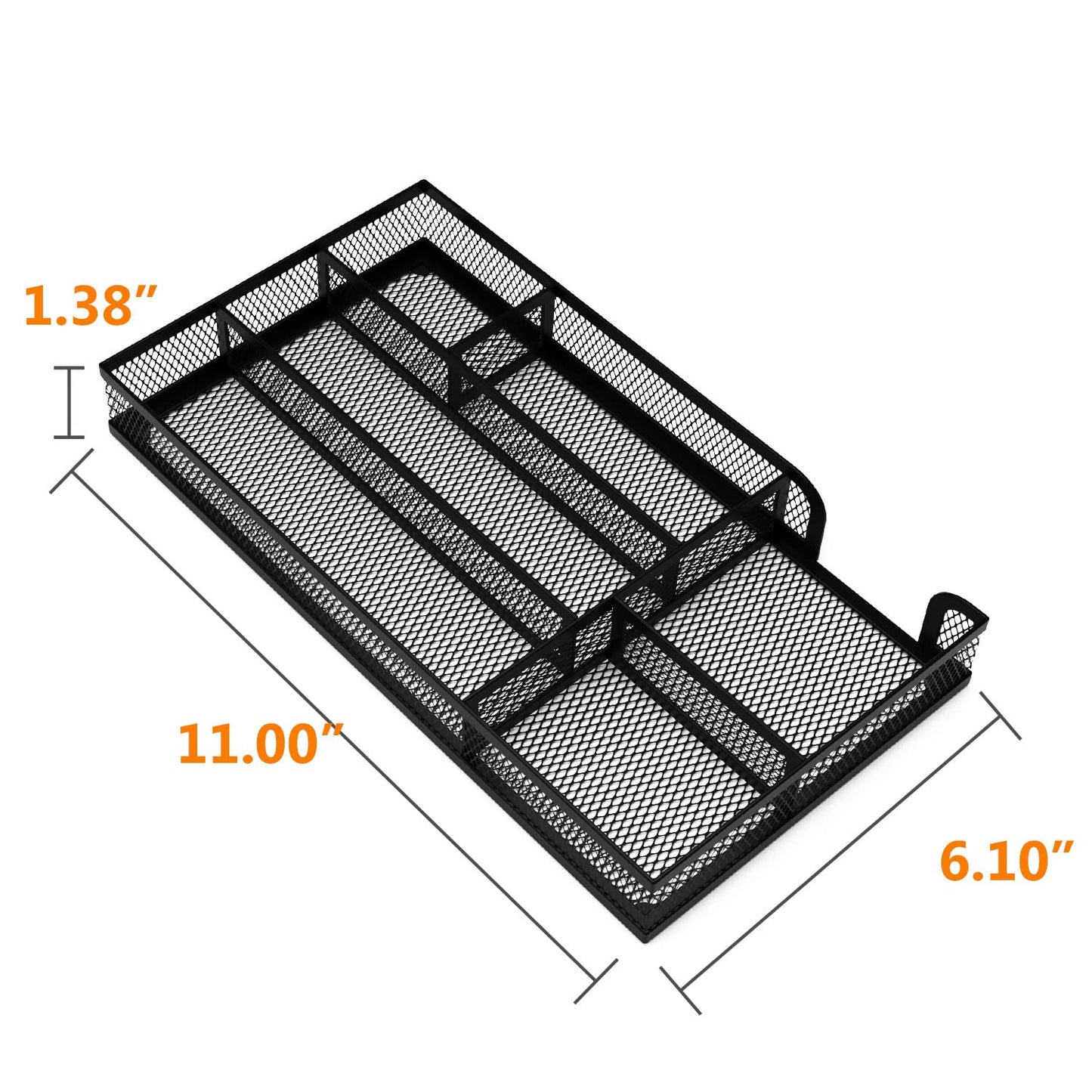 ITAYVAN Desk Drawer Organizer, Small Metal Mesh Drawer Organizer Tray, Office Pencil Drawer Organizer Accessories for Desktop, Bathroom, Kitchen, Makeup, Vanity