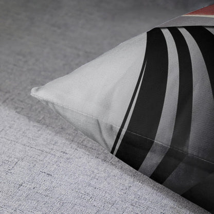 Emvency Set of 4 Throw Pillow Covers, Modern Abstract Red Stripes Gray Black White, 22x22 Inches Decorative Pillowcases