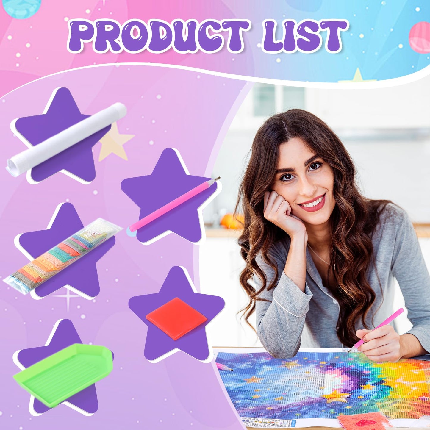 BRTITA The Black Dress Dancer Diamond Painting Kit for Adult, DIY Full Drill Diamond Art for Beginner, 5D Gem Dots Kits Painting Crafts for Home Decor 12x16in / 30x40cm