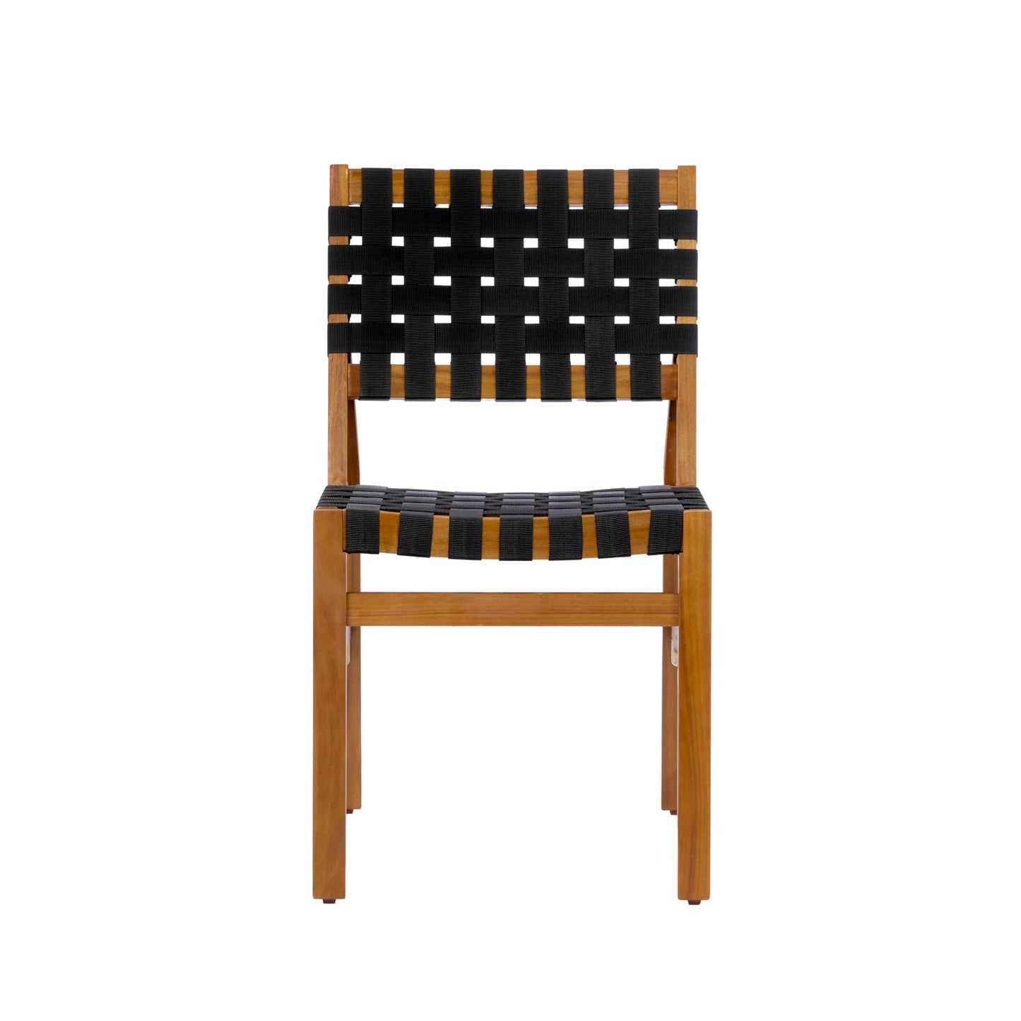 Christopher Knight Home Balew Acacia Wood Patio Dining Set for 4, Solid Wood Outdoor Dining Table Set for 4, 5 Piece Outdoor Dining Set with Rectangular Table and Woven Rope Accents, Teak+Black