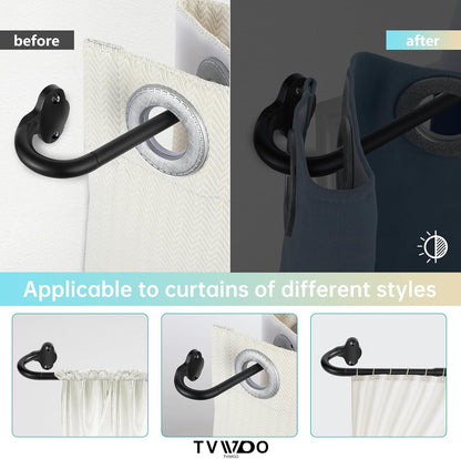 Wrap Around Curtain Rods, Black Adjustable Curtain Rods 36 to 72 Inch for Room Darkening Windows