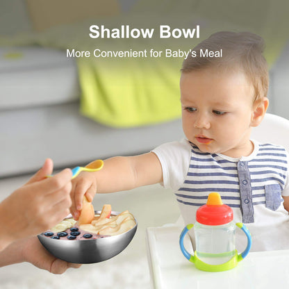 Stainless Steel Bowls for Kids , 18/8 Stainless Steel Toddler Bowl, BPA-Free , Durable & Easy Clean, 4 Pack - 14.5 oz Perfect for Baby Meals, Snacks, Serving and Travel & Home Use, Dishwasher Safe