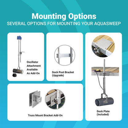 Scott Aerator DeIcer for Lakes & Ponds | 1/2 Horse Power 115V Stainless Steel | 25 ft. Electric Corded Cable Included with Dock Mount Assembly | Made in USA