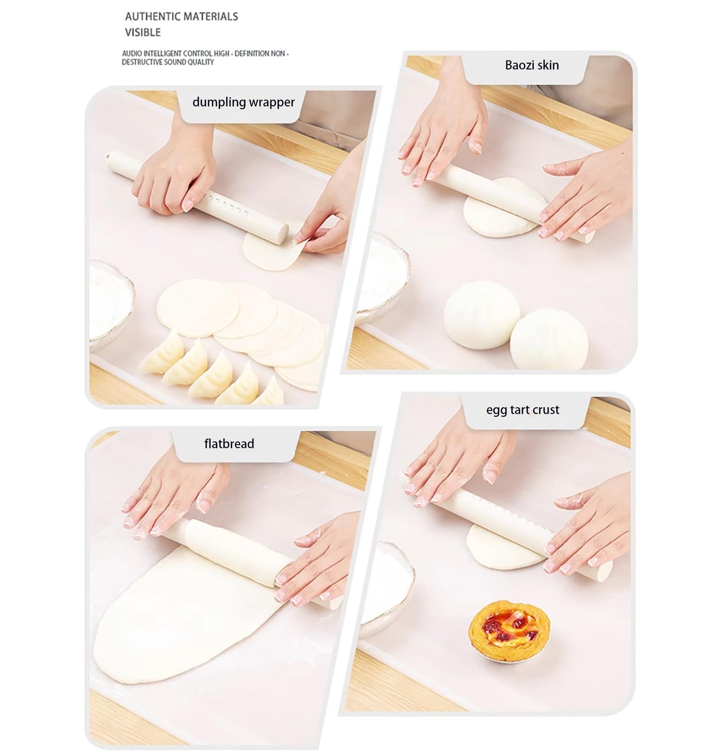 Dumpling making set of 8 pieces, including silicone rolling pin, dough maker, filling spoon, and 5-speed adjustable dumpling making mold, used for making dumpling pies and various noodle dishes