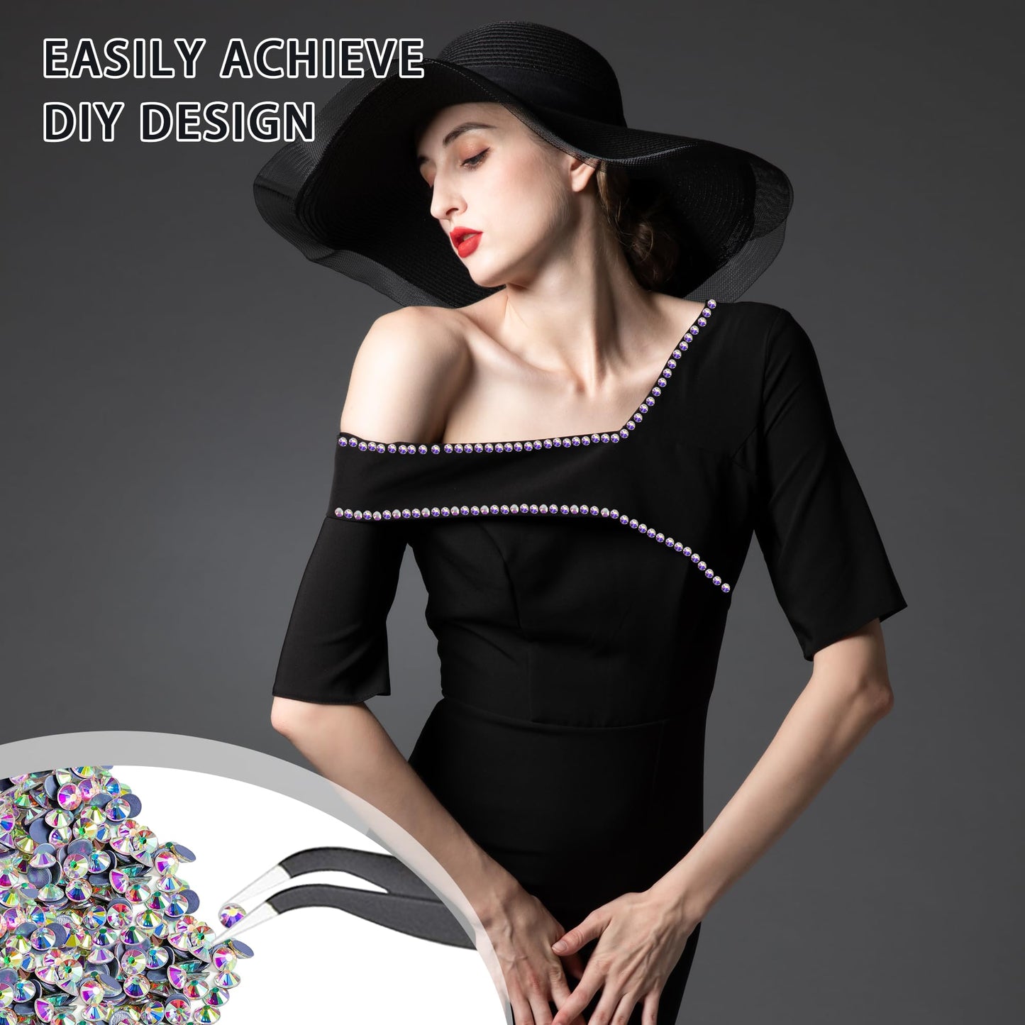 23800 Pcs Hotfix Crystal AB Flatback Rhinestones Bulk for Crafts,Clothes,Nail Art with Rhinestone Transfer Paper and Picking Pen and Clip (SS10,Crystal AB)