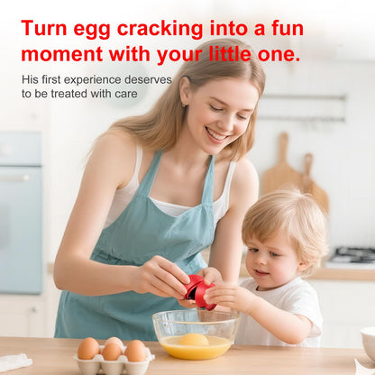 Egg Cracker, Silicone Egg Shell Opener, Cute Egg Shaped Design, Opens Eggs with Ease, A Little Happiness Boost for Your Kitchen.(Color: Red, 2-Pack)