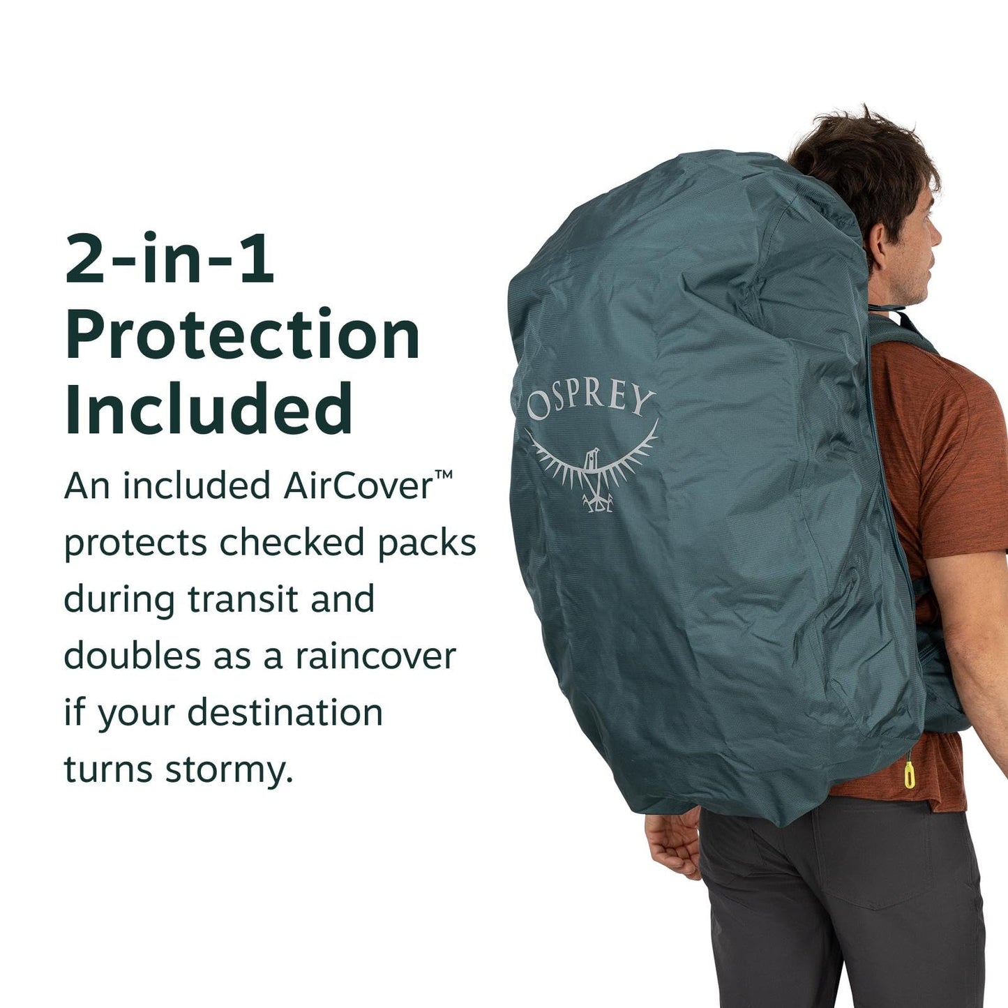 Osprey Farpoint Trek 55L Men's Travel Backpack - Hybrid Backpacking & Travel Bag with Internal Organization, Cascade Blue/Torrent Blue