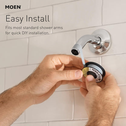 Moen Verso Eco-Performance Infiniti Dial Square Rain Shower Head, 6-Inch Diameter Spray Head, Matte Black, 220R4EPBL