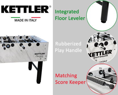 KETTLER Carrara Outdoor Foosball Table with 360 Degree Goalie Rotation, 5 Resin Balls, 5 Cork Balls and Premium Storage Cover