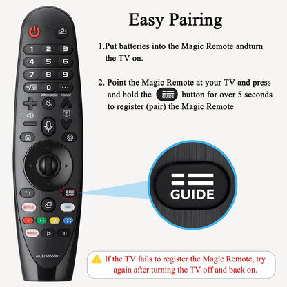 Voice Magic TV Remote for LG Smart TV 2019-2021 AKB75855501 Replace LG Magic Remote Control AN-MR20GA AN-MR19BA with Pointer Function