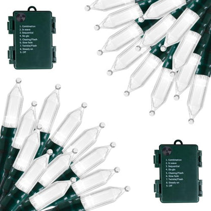 Brightown Christmas Lights - 50 LED Mini String Lights | 18 Feet, Waterproof, 8 Modes, Pure White