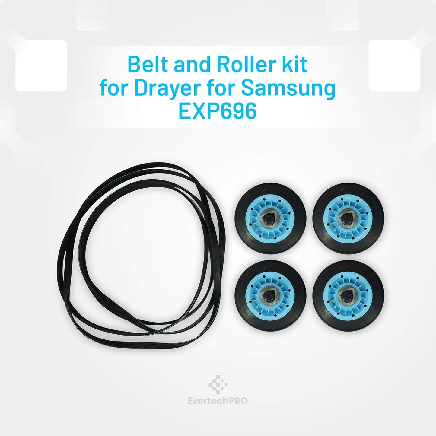 DC97-16782A-5PCKIT All-in-one Repair Maintenance Kit for Samsung Dryer Includes Drum Roller and Belt Replacement