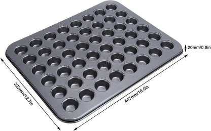 Fdit 48-Cup NonStick Mini Round Cupcake Pan, Bakeware Cooking Accessory for Beautiful Cakes
