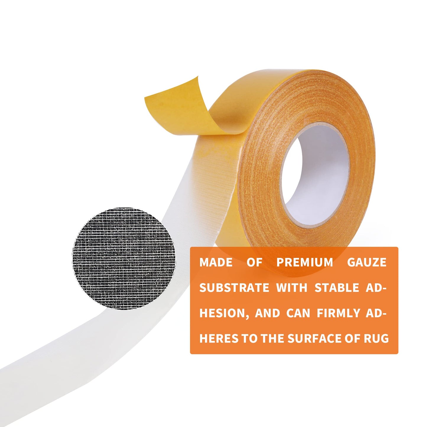 TAPEBEAR Heavy-Duty Double Side Carpet Tape, Carpet Tape for Rug, Wood, Floor, Residue-Free Rug Tape, Multipurpose Gripper Non Slip Tape, 4inch X 40yard