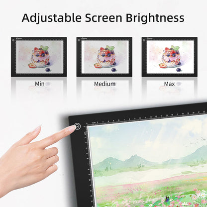 VALUCKY A4 Light Box for Tracing, Ultra-Thin LED Light Board, 3 Level Adjustable Brightness Drawing Light Pad for Artists, Drawing, Animation, Diamond Painting, Calligraphy