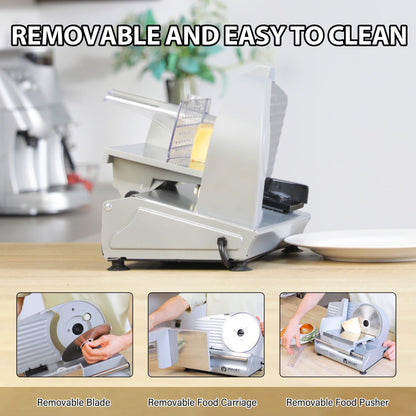 Valley Sportsman Meat Slicer Machine for Home - Electric Food Slicer with 7.5" Stainless Steel Blade, Adjustable Thickness Deli Slicer Cuts Meat, Bread, Cheese, Easy to Clean, Sliver