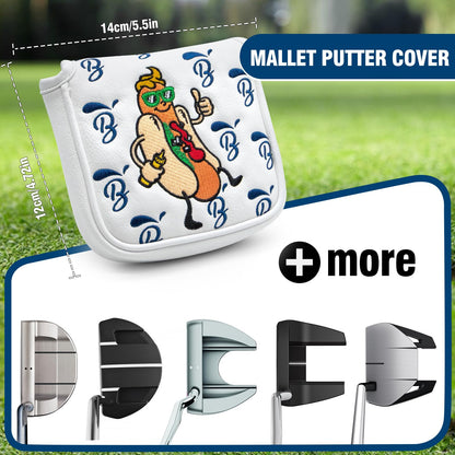 BAIRBRE Putter Covers Hotdog Mallet Putter Headcover Blade Putter Covers Leather Golf Headcover with Magnetic Golf Club Cover for All Brand (for Mallet Putter)