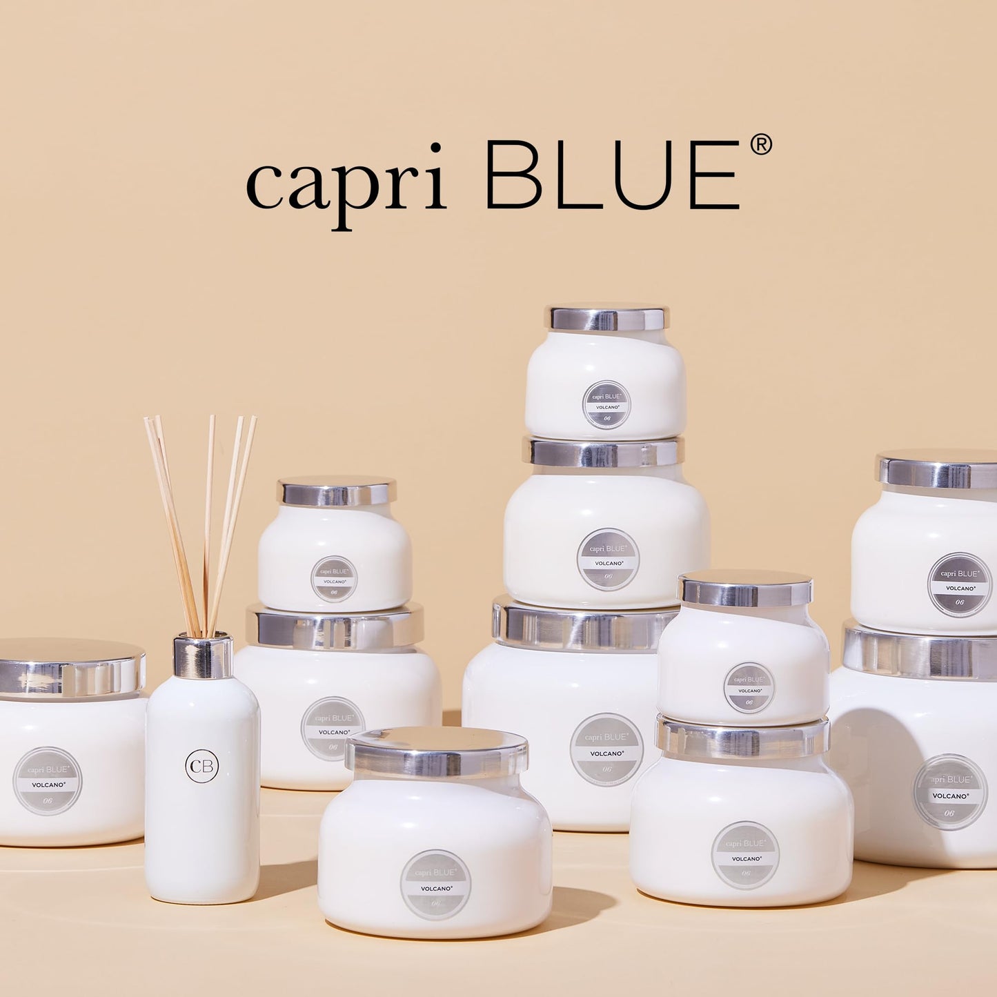 Capri Blue Volcano Reed Diffuser Set - Includes Reeds, Fragrance Oil, and Glass Bottle - Luxury Scented Reed Diffusers for Home Decor - Room Fresheners - White (8 fl oz)