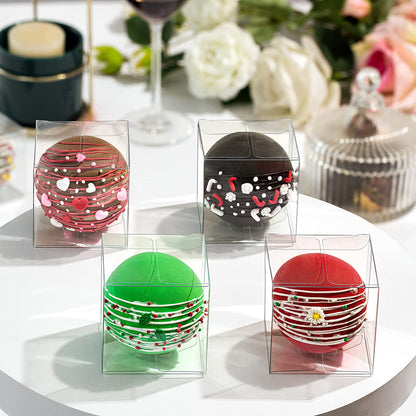 TEMLQPACK 50 Pack 3x3x3 Inch Clear Hot Chocolate Bomb Boxes - Christmas & Birthday Gift Boxes