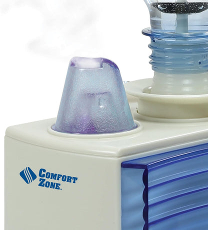 Comfort Zone Ultrasonic Personal Portable Humidifier, 6 Hour Operation, Whisper Quiet, Travel, White (CZHD20)