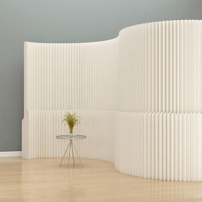 Paper Room Divider，Folding Privacy Screen, Portable Paper Room Partition, Accordion wall Divider for Dorm Office Studio Exhibition Salon (6.6'W x 5.3'H)