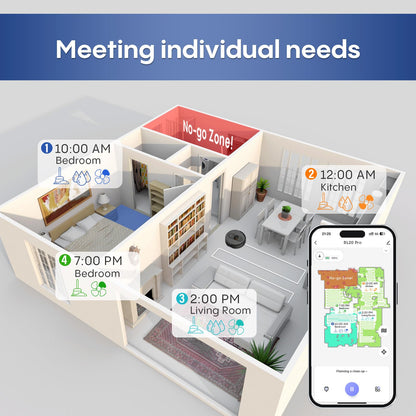 eitton Robot Vacuum and Mop Combo, 6000Pa Strong Suction, LiDAR Navigation, Self-Emptying Dock,90-Day Hands-Free,Smart Mapping,WiFi/App/Alexa,Robotic Vacuum for Pet Hair, Dust, Hard Floors and Carpets