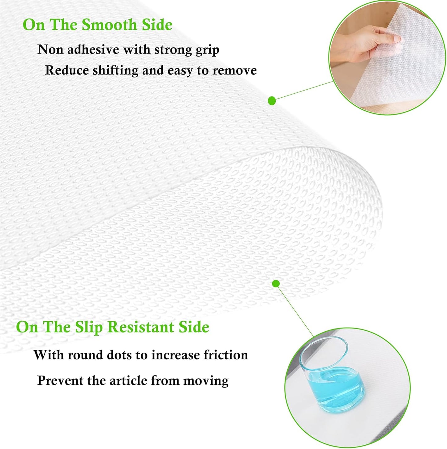 Shelf Liners for Kitchen Cabinets, Non-Adhesive Drawer Liners 16 Inch Wide X 20 Ft, Clear Reusable Cabinet Liners