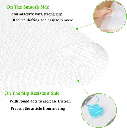 Shelf Liners for Kitchen Cabinets, Non-Adhesive Drawer Liners 16 Inch Wide X 20 Ft, Clear Reusable Cabinet Liners