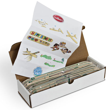 Guillow's 12" Balsa Glider Planes: Happy Birthday - 6 Pack Bundle - Flying Airplane Building Kit, Assemble & Decorate Wooden Gliders, Party Craft Kids Ages 8+